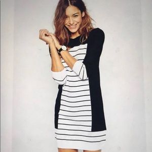 ASOS Knit Dress In Stripe With Blocking-Mono - Size 2